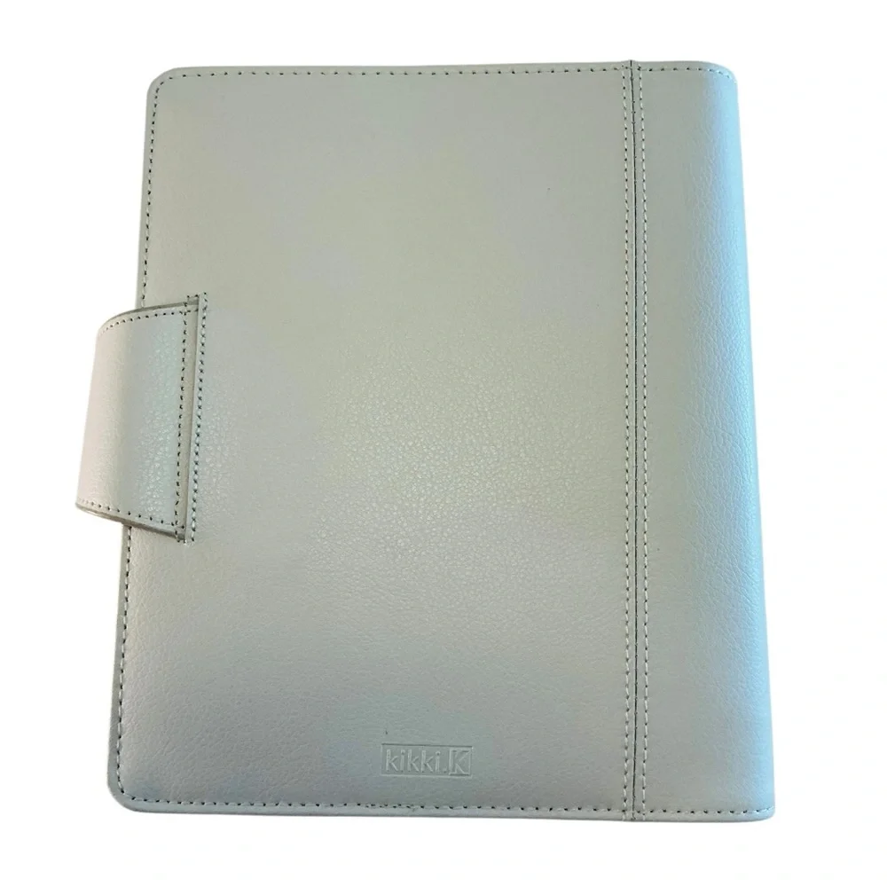 Kikki.k Signature Planner Leather A5 Large GRAY with White Rings, Agenda